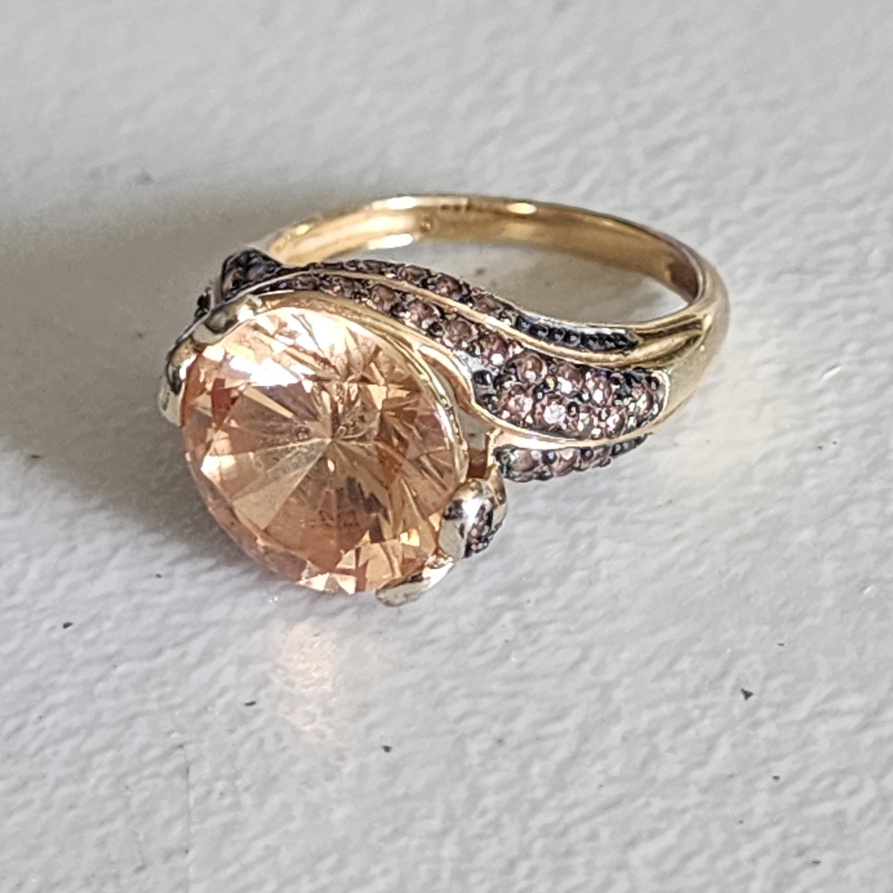 Bella Luce Simulate Champagne And Mocha Diamonds 18k Gold Over Sterling Silver